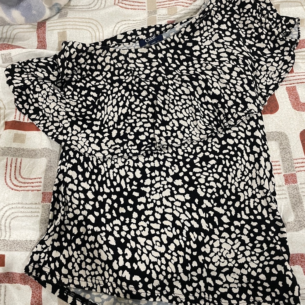 Off the shoulder Chaps shirt